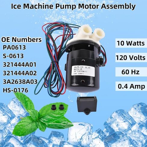 PA0613 Ice Machine Pump Motor Assembly Replacement for Hoshizaki KM-320MAH KM-320MWH KM-500MAE KM-500MAF #S-0613 HS-0176 321444A01 321444A02 Ice Machine Water Pump Vahaha in Saudi Arabia