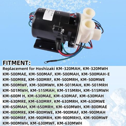 PA0613 Ice Machine Pump Motor Assembly Replacement for Hoshizaki KM-320MAH KM-320MWH KM-500MAE KM-500MAF #S-0613 HS-0176 321444A01 321444A02 Ice Machine Water Pump Vahaha in Saudi Arabia