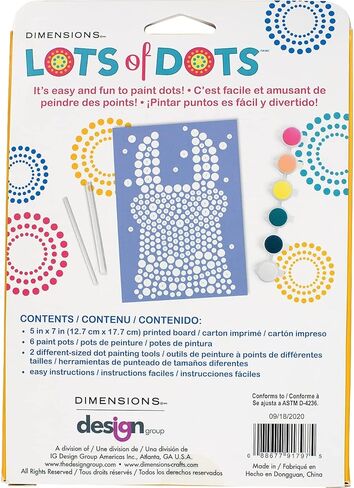 DIMENSIONS Friendly Llama Acrylic Dot Painting Kit for Adults and Kids, Finished Project 5" x 7", Multicolor 8 Piece in Saudi Arabia