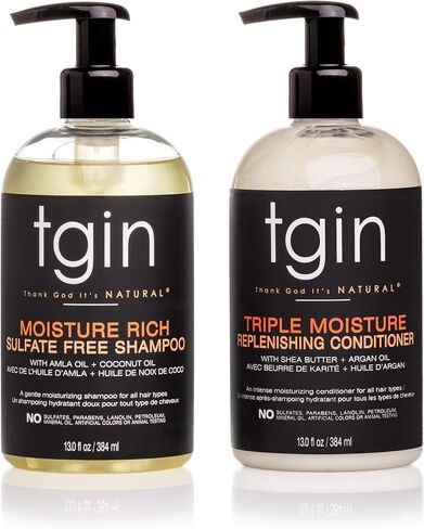tgin Moisturizing Shampoo & Conditioner Duo for All Hair Types - Color Safe - Sulfate Free - Dry Hair - Curly Hair - 13 fl oz (set of 2) in Saudi Arabia