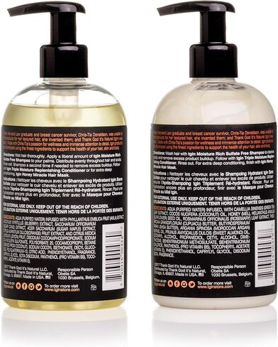 tgin Moisturizing Shampoo & Conditioner Duo for All Hair Types - Color Safe - Sulfate Free - Dry Hair - Curly Hair - 13 fl oz (set of 2) in Saudi Arabia