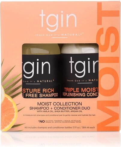 tgin Moisturizing Shampoo & Conditioner Duo for All Hair Types - Color Safe - Sulfate Free - Dry Hair - Curly Hair - 13 fl oz (set of 2) in Saudi Arabia
