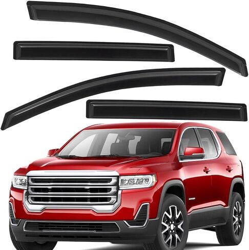Lightronic WV194263 in-Channel Side Window Visor Deflector Vent Rain Guard, Dark Smoke, 4-Pieces Set, Fits 2017-2023 GMC Acadia (EXCLUDES Acadia Limited Model) in Saudi Arabia