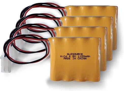 GLESOURCE(4 Pack 4.8V 1100mAh AA NI-CD Battery Pack Compatible for Lithonia ELB-4865N, ELB4865N, 277ELNF, LESB1R; NIC0546, CUSTOM-123, OSA43AA Emergency Light in Saudi Arabia