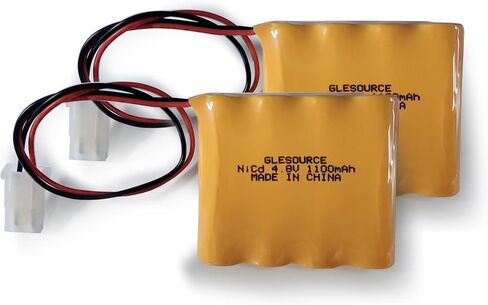 GLESOURCE(4 Pack 4.8V 1100mAh AA NI-CD Battery Pack Compatible for Lithonia ELB-4865N, ELB4865N, 277ELNF, LESB1R; NIC0546, CUSTOM-123, OSA43AA Emergency Light in Saudi Arabia