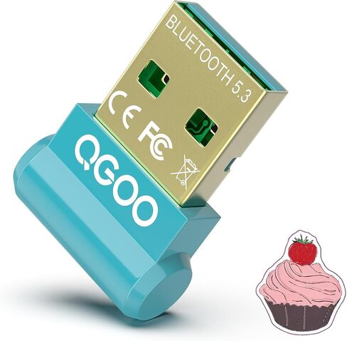 USB Bluetooth Adapter for PC - QGOO Bluetooth Dongle 5.3 EDR, Wireless Bluetooth Receiver for Desktop Computer Laptop Bluetooth Windows 8.1/10/11（green-165） in Saudi Arabia