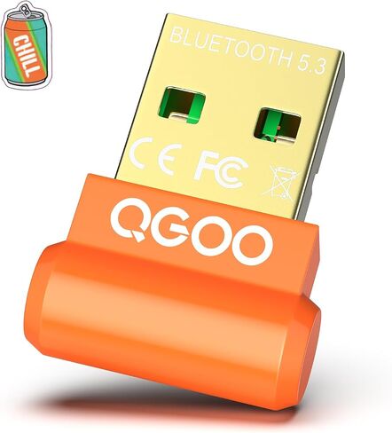 USB Bluetooth Adapter for PC - QGOO Bluetooth Dongle 5.3 EDR, Wireless Bluetooth Receiver for Desktop Computer Laptop Bluetooth Windows 8.1/10/11（orange-210） in Saudi Arabia