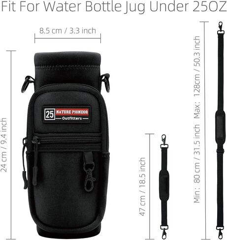 NATURE PIONEOR Water Bottle Carrier Holder Sleeve with Adjustable Strap 25 oz, Insulated Water Bottle Holder Sling Bag in Saudi Arabia