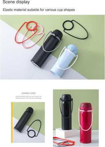 Universal Mug Carrying Adapter Silicone Rope Lanyard Easy and Convenient Durable Simple Rubber Bottle Holder for Insulated Water Bottles, Tumblers, Pint, or Jug in Saudi Arabia