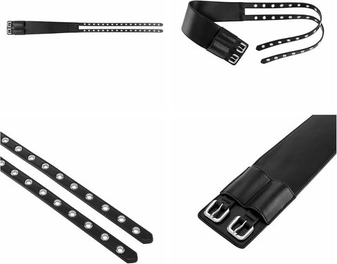 Women Punk Belt Wide Waist Dress Belt Vintage Double Grommet Cinch Belt Wide WaistBand Halloween Costume Party in Saudi Arabia