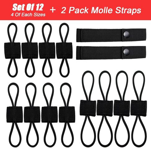 14 Pack Tactical Gear Molle Attachments for Backpack, Vest, Bag, Pouch, EDC, Webbing Binding Accessories - Black in Saudi Arabia
