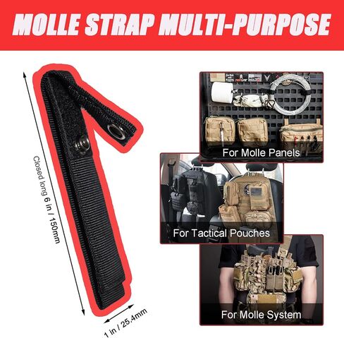 14 Pack Tactical Gear Molle Attachments for Backpack, Vest, Bag, Pouch, EDC, Webbing Binding Accessories - Black in Saudi Arabia