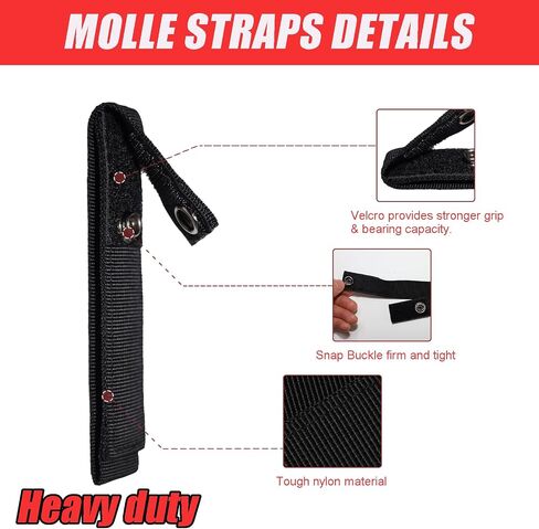14 Pack Tactical Gear Molle Attachments for Backpack, Vest, Bag, Pouch, EDC, Webbing Binding Accessories - Black in Saudi Arabia