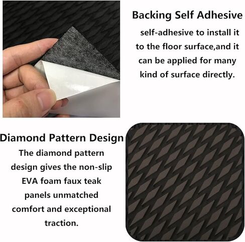 MYOYAY أرضيات القارب EVA رغوة 86.6 × 23.6 بوصة، 5 مم سميكة ذاتية اللصق قارب التزيين السجاد البحري، ورقة أرضية قارب سطح البحر، لقارب الصيد RV حمام السباحة عربة الغولف كاياك يخت in Kuwait