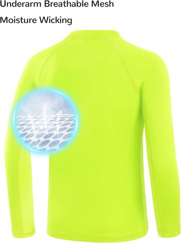 قميص سباحة Runhit Boys Rash Guard طويل الأكمام بعامل حماية من أشعة الشمس 50+ للأطفال، قمصان حماية من الشمس سريعة الجفاف in Kuwait
