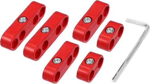 X AUTOHAUX 1 Set 7mm-8mm Car Engine Spark Plug Wire Separator Looms Divider Organizer Clamp Plastic Red in Saudi Arabia