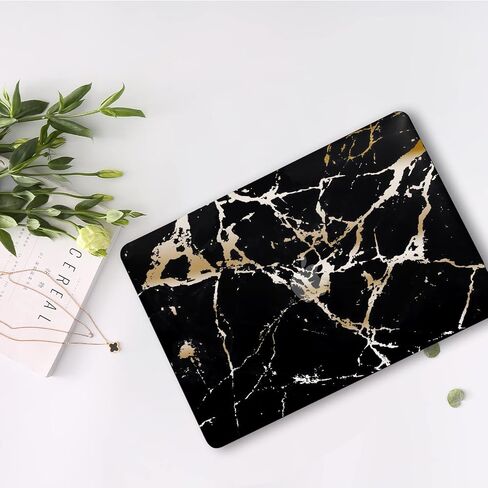 Compatible with MacBook Air 13 Inch Phone Case 2022, 2021, 2020, 2019, 2018 M1 A2337, A2179, A1932, Shockproof Tablet Cover and Keyboard Case, Flashing, Shining，Black Sparkling Marble in Saudi Arabia