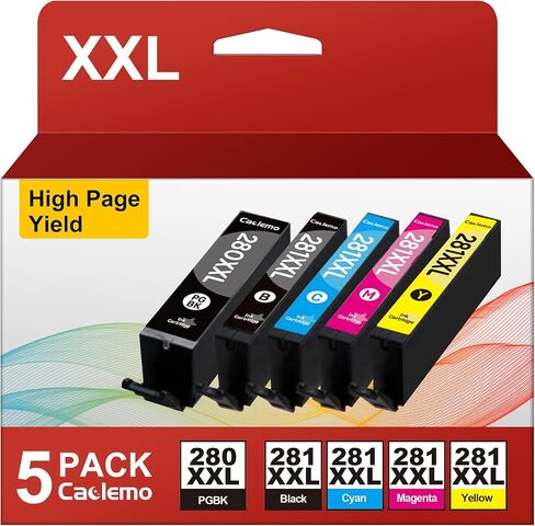 Ink 280 281XXL Ink Cartridges Compatible for Canon 281 Ink Cartridges 280XXL Ink for Canon Printers Pixma TR8620A TS9120 TS6320 TR7520 TS8220, 5 Pack in Saudi Arabia