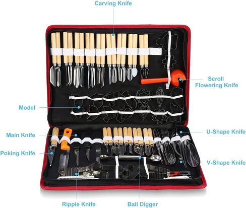 80pcs/Set Multifunctional Portable Vegetable Fruit Food Engraving Peeling Kitchen Carving Sculpting Modeling Tools Kit Pack in Saudi Arabia