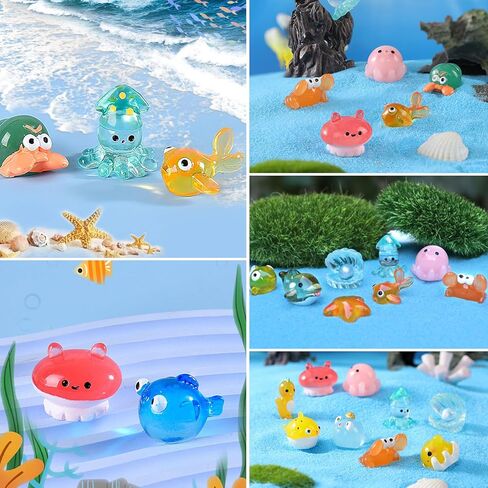 120 قطعة من الراتينج الصغير لحورية البحر وسمك القرش الصغير مجسمات الحوت دمية زخرفة أصائص زرع تزيين الكيك دلايات يدوية ذاتية الصنع in Kuwait