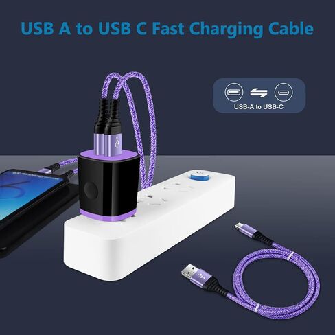 iPhone 15 Charger Cord for Car Charger 3.1A USB Type C Cable Fast Charging for iPhone 15/15 Pro/15 Pro Max/15 Plus, 2Pack/6FT Android Charger Type C for Samsung Galaxy S24 A15 A54 A14 A53 S23 S22 S21 in Saudi Arabia