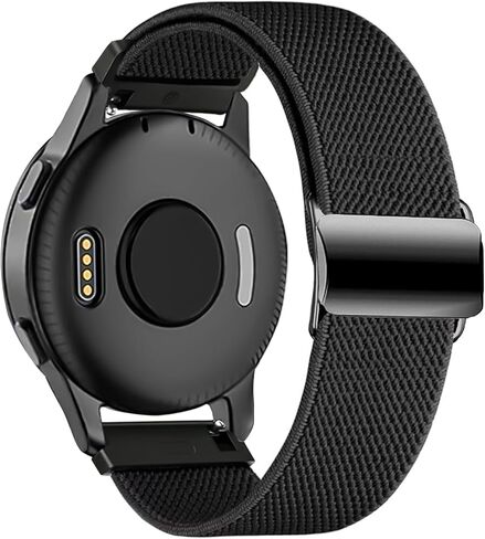 حزام ساعة من النايلون القابل للتمدد متوافق مع حزام ساعة Garmin Vivoactive 5/ Vivoactive 3، إبزيم مغناطيسي 20 مم قابل للتعديل لحزام النايلون المرن لـ Garmin Venu 2 Plus/ Venu Sq/ Vivomove HR/ Vivoactive 5/ 3 Music/ Forerunner 645/ 245 Music in Kuwait