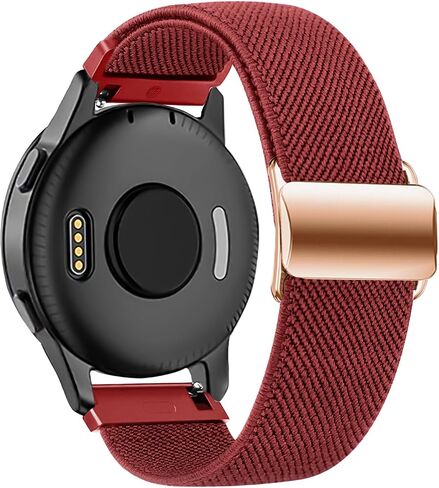 حزام ساعة من النايلون القابل للتمدد متوافق مع حزام ساعة Garmin Vivoactive 5/ Vivoactive 3، إبزيم مغناطيسي 20 مم قابل للتعديل لحزام النايلون المرن لـ Garmin Venu 2 Plus/ Venu Sq/ Vivomove HR/ Vivoactive 5/ 3 Music/ Forerunner 645/ 245 Music in Saudi Arabia
