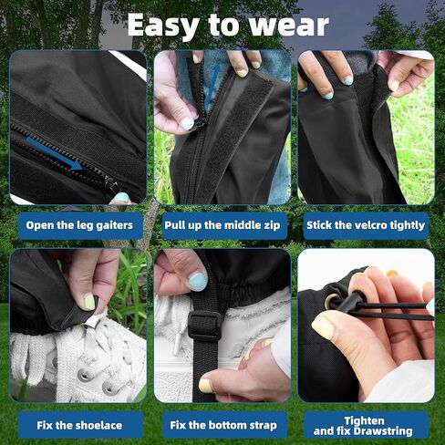 جراميق الساق مقاوم للماء، جراميق الساق للعناية بالعشب للعمل في الفناء، واقيات الساق لتشذيب الحديقة، واقيات الساق قابلة للتعديل للمشي والمشي والصيد وتسلق الجبال in Kuwait