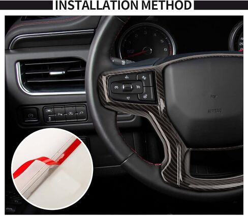 Voodonala for Chevy Silverado Steering Wheel Panel Cover ABS Antidust Carbon Fiber Black Style Steering Wheel Cover Trim Compatible with Chevy Silverado 2019+ (2Pcs/Set,Black Wood) in Saudi Arabia