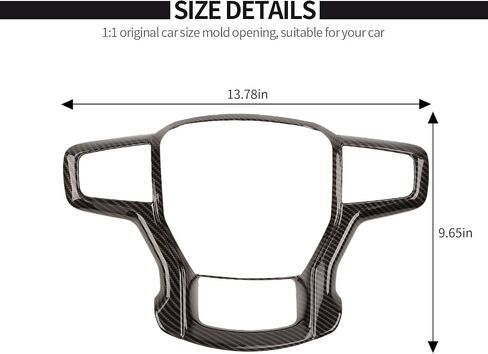 Voodonala for Chevy Silverado Steering Wheel Panel Cover ABS Antidust Carbon Fiber Black Style Steering Wheel Cover Trim Compatible with Chevy Silverado 2019+ (2Pcs/Set,Black Wood) in Saudi Arabia