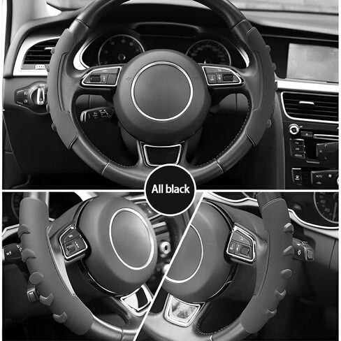 Carbon Fiber Anti-Slip Steering Wheel Grips Booster Cover Trim, Car Steering Handle Protector Assist Ferrule, Auto Interior Accessories Universal for Women Men, Suitable for Most Models in Saudi Arabia
