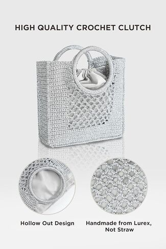 حقيبة كروشيه من كوكولاند للنساء - حقيبة يد للشاطئ مصنوعة يدويًا ومحفظة صيفية لحفلات الزفاف اليومية in Kuwait