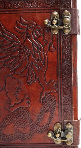 كتابة مجلة التنين الجلدية من MONTEXOO: دفتر رسم مذكرات الزنزانات والتنينات للرجال والنساء - 6 × 8 بوصة مع 220 صفحة ورق غير مبطن باللون البني in Kuwait