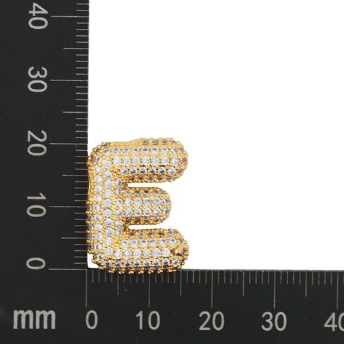 قلادة على شكل حرف فقاعي ذهبي للنساء، بالون ساحر بحرف أولي قلادة زركونيا مرصعة بقلادات هدايا عصرية ومجوهرات (حرف فقاعي-E) in Kuwait