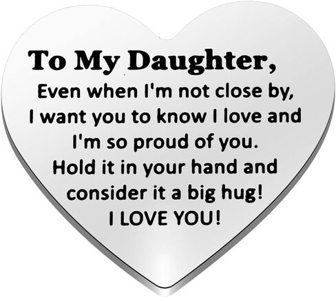 Gzrlyf to My Daughter جيب رمز على شكل قلب جيب عناق رمز لابنتي أنا أحبك ابنة هدية من أمي أبي in Kuwait