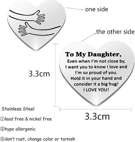 Gzrlyf to My Daughter جيب رمز على شكل قلب جيب عناق رمز لابنتي أنا أحبك ابنة هدية من أمي أبي in Kuwait