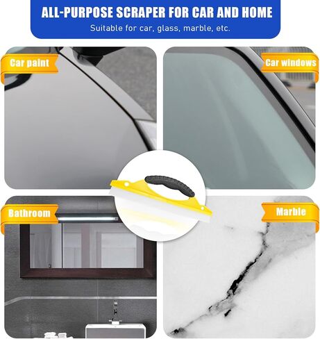 ممسحة زجاجية لنافذة السيارة، ممسحة سيليكون بشفرة مائية مع مقبض مانع للانزلاق، ممسحة دش 12 بوصة مجفف للسيارة للنافذة والمرآة وباب الدش والزجاج الأمامي التلقائي (أزرق TPR) in Kuwait