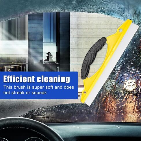 ممسحة زجاجية لنافذة السيارة، ممسحة سيليكون بشفرة مائية مع مقبض مانع للانزلاق، ممسحة دش 12 بوصة مجفف للسيارة للنافذة والمرآة وباب الدش والزجاج الأمامي التلقائي (أزرق TPR) in Kuwait