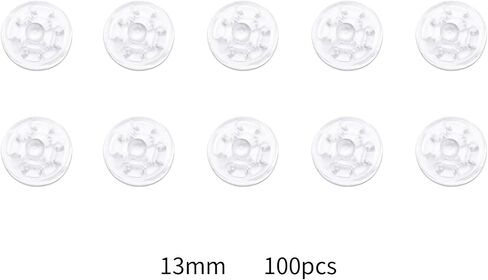 100 Sets Sew-on Snap Button GTAAOY Fasteners Press Snap Button for Shirt Resin Plastic Nylon Invisible Sewing on Snap Button with Storage Box for Clothing, DIY Craft, Baby Bibs, Transparent-10mm in Saudi Arabia