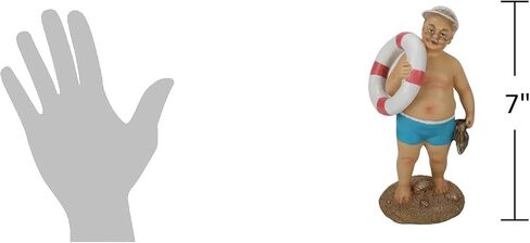 The Bridge Collection-7 in. Beach Goer Figurines Set, Old Couple with Life Savers, Nautical Decor, Retirement Beach House Decor, 2 Piece Set in Saudi Arabia