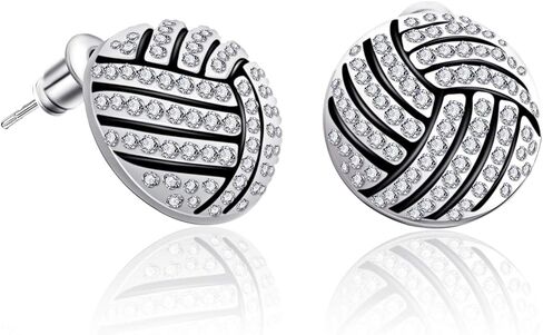 أقراط أذن من لوريم تشيكوسلوفاكيا مطلية بالروديوم لكرة السلة وكرة القدم الطائرة وكرة القدم والبيسبول الرياضية للنساء (er006282) in Kuwait