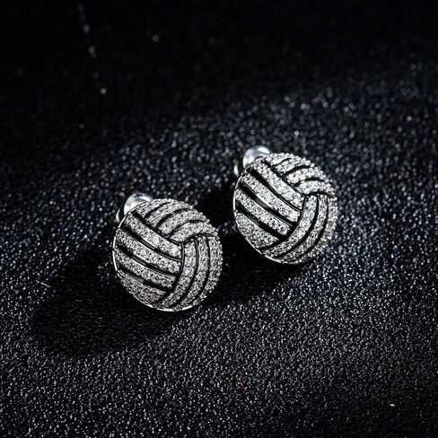 أقراط أذن من لوريم تشيكوسلوفاكيا مطلية بالروديوم لكرة السلة وكرة القدم الطائرة وكرة القدم والبيسبول الرياضية للنساء (er006282) in Kuwait