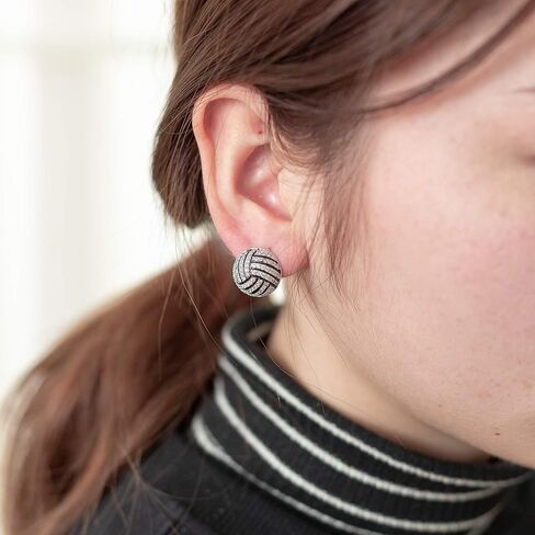 أقراط أذن من لوريم تشيكوسلوفاكيا مطلية بالروديوم لكرة السلة وكرة القدم الطائرة وكرة القدم والبيسبول الرياضية للنساء (er006282) in Kuwait