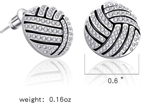 أقراط أذن من لوريم تشيكوسلوفاكيا مطلية بالروديوم لكرة السلة وكرة القدم الطائرة وكرة القدم والبيسبول الرياضية للنساء (er006282) in Kuwait