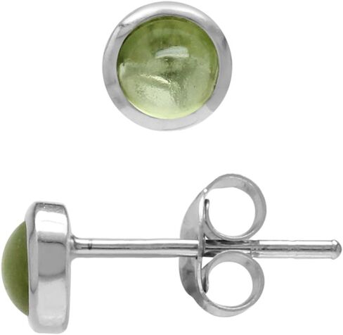 Silvershake 3MM Ultra Petite Bezel Set Cabochon Stone White Gold Plated or Yellow Gold Plated 925 Sterling Silver Second or Third Hole Minimalist Stud Earrings Jewelry for Girls Teen Women in Saudi Arabia