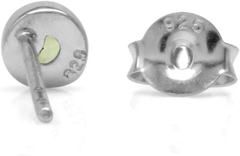 Silvershake 3MM Ultra Petite Bezel Set Cabochon Stone White Gold Plated or Yellow Gold Plated 925 Sterling Silver Second or Third Hole Minimalist Stud Earrings Jewelry for Girls Teen Women in Saudi Arabia
