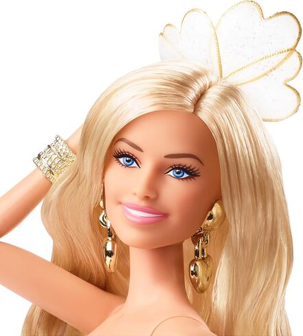 Barbie Margot Robbie as in Gold Disco Jumpsuit The Movie Collectible Doll (HPJ99) in Saudi Arabia