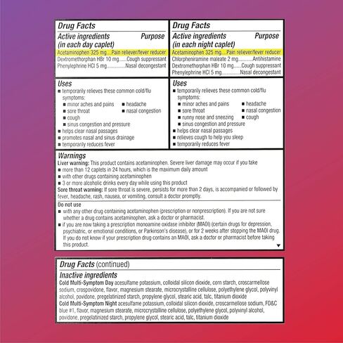 Quality Choice Day & Night Cold Max متعدد الأعراض، دواء البرد والإنفلونزا، مسكن للألم، مخفض للحمى، مثبط للسعال، مزيل لاحتقان الأنف، كبسولات ذات مذاق رائع تخفف الألم على مدار 24 ساعة in Kuwait