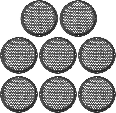 X AUTOHAUX 8pcs 5'' Plastic Audio Speaker Cover Mesh Subwoofer Grill Horn Guard Decorative Circle Grille Protector Black for Car in Saudi Arabia