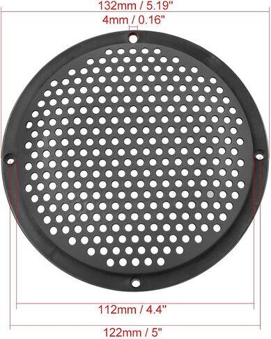X AUTOHAUX 8pcs 5'' Plastic Audio Speaker Cover Mesh Subwoofer Grill Horn Guard Decorative Circle Grille Protector Black for Car in Saudi Arabia